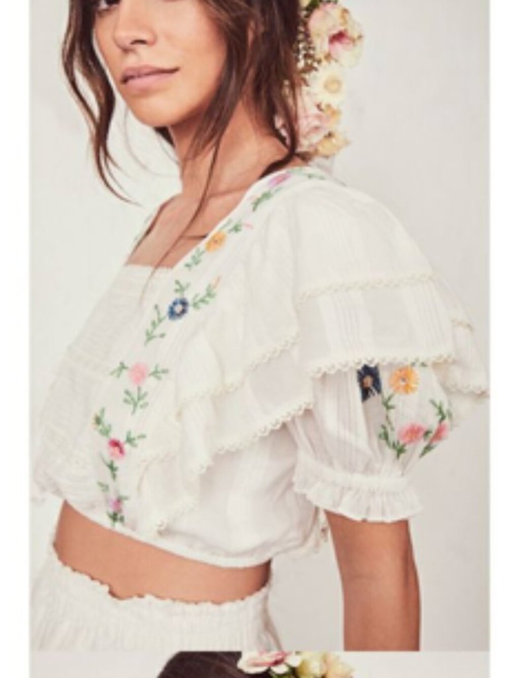 LoveShackFancy Betty Embroidered Top, Medium